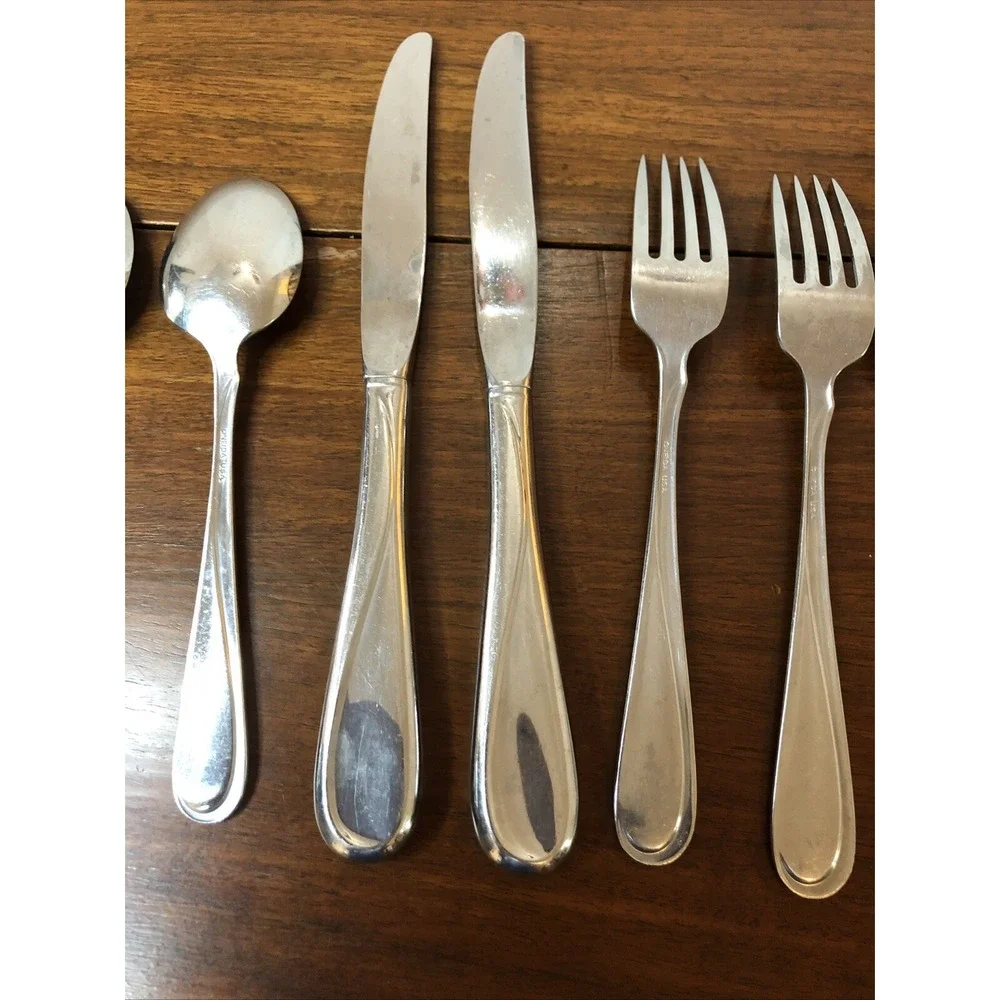 Oneida FLIGHT RELIANCE Stainless Lot Of 8 Flatware Forks Knives Spoons